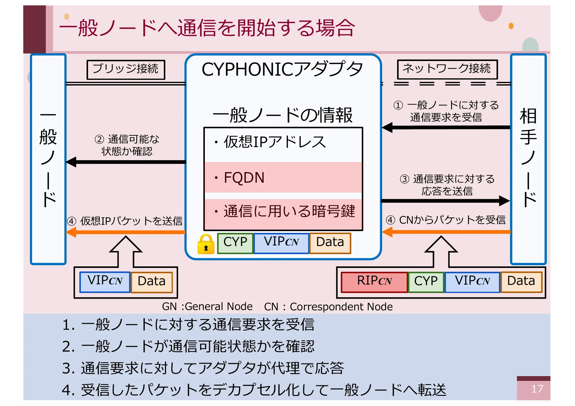 仮想 IPv4 アドレスを想定した CYPHONIC アダプタの設計と基礎評価 - Page 17