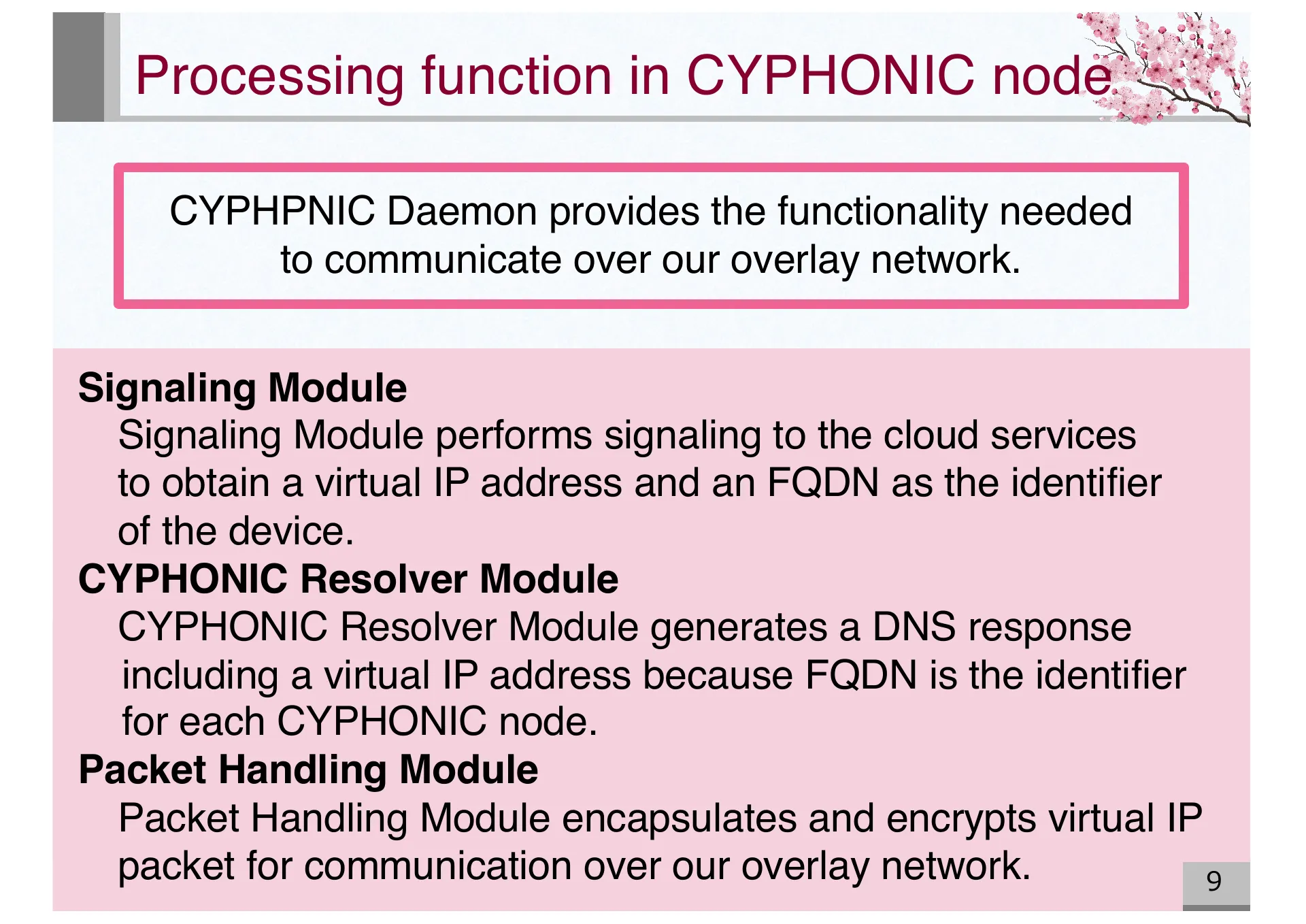 Design and Basic Evaluation of Virtual IPv4 based CYPHONIC adapter - Page 9