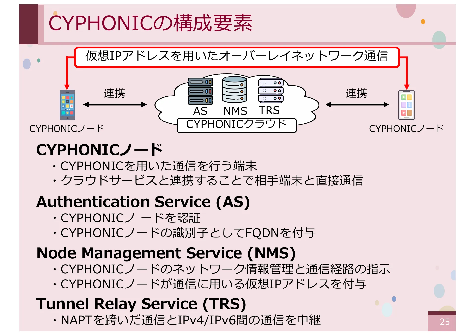 オーバーレイネットワークにおける一般ノードをサポートする CYPHONIC アダプタの研究 - Page 25