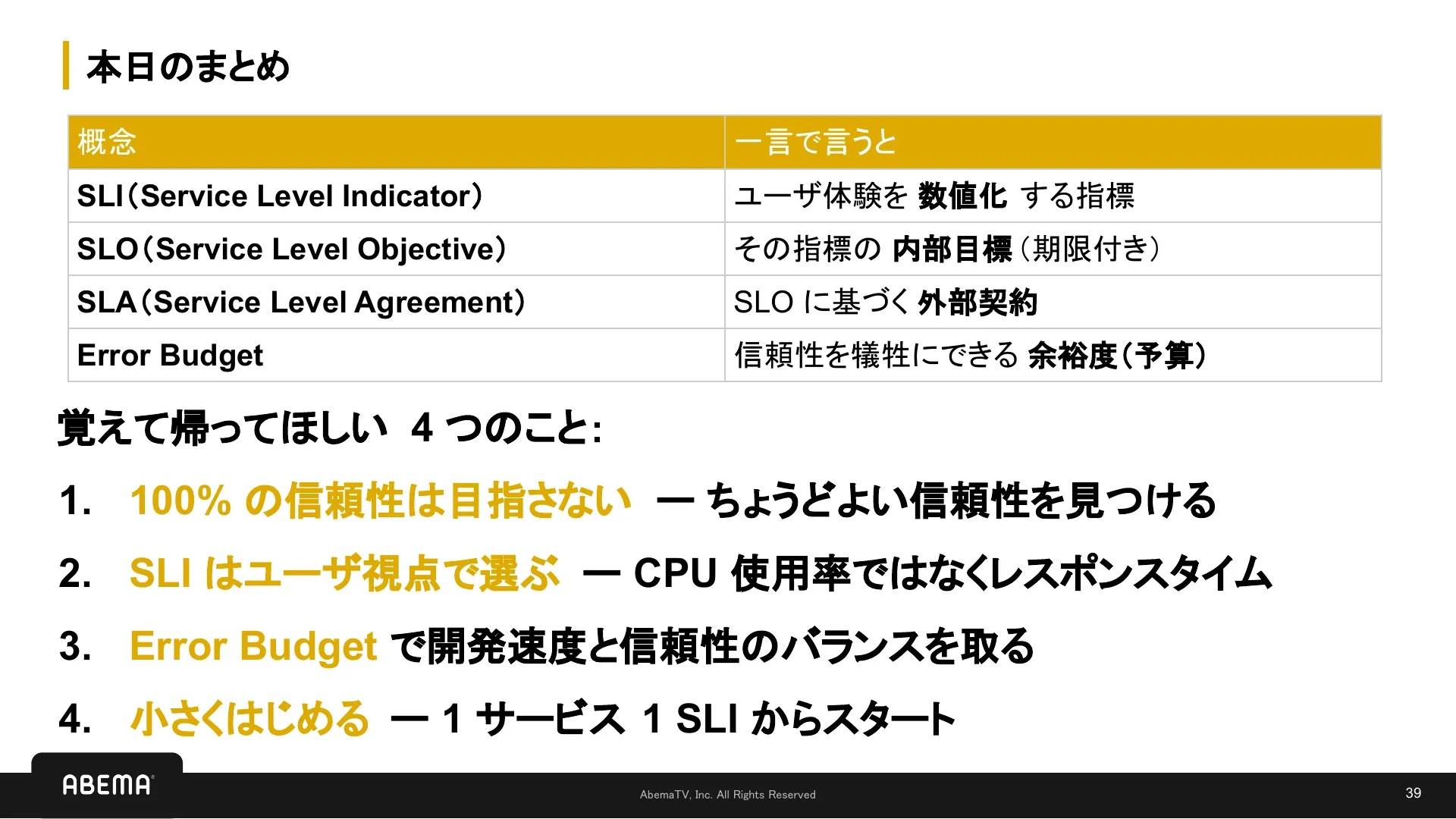 SLI/SLO 入門 - Page 39